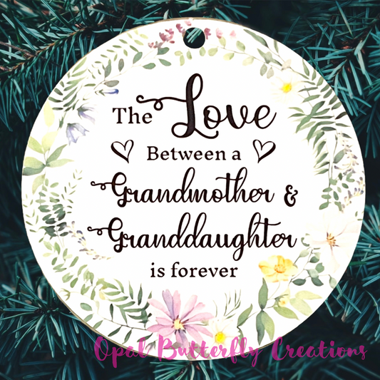 Love Between Grandmother & Granddaughter Ornament