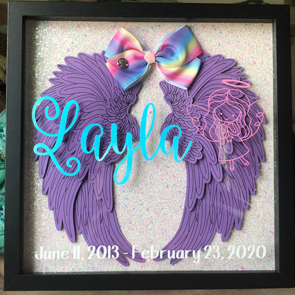 12" x 12" Angel Wing Memorial Shadow Box