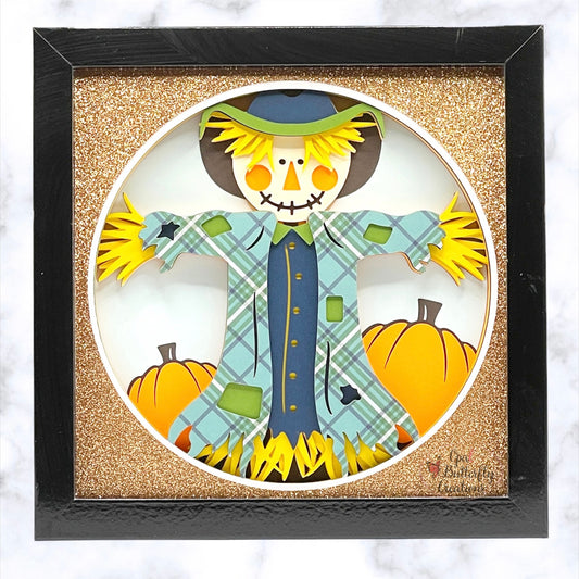 Fall Scarecrow 3D Layered Shadow Box