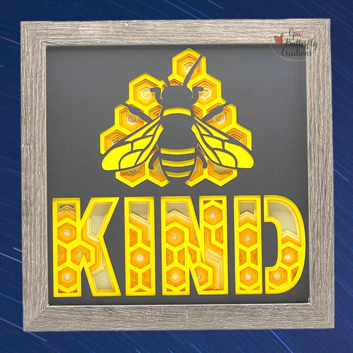 Bee Kind 3D Layered Shadow Box