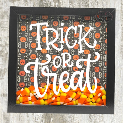 Candy Corn-Filled Halloween Shadow Box