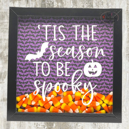 Candy Corn-Filled Halloween Shadow Box