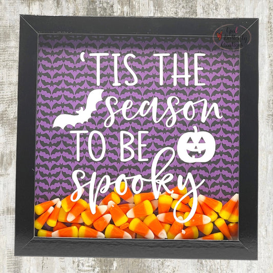 Candy Corn-Filled Halloween Shadow Box