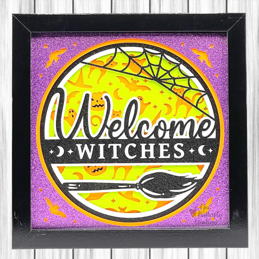 Welcome Witches 3D Layered Shadow Box