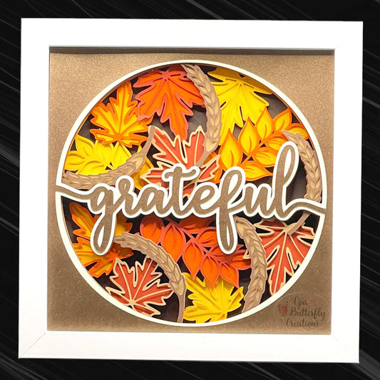 Grateful Fall 3D Layered Shadow Box